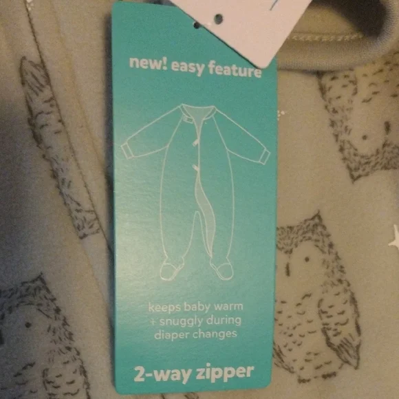 Carter's Gray and Cream Footies Soft One Pieces​ - Picture 4 of 9